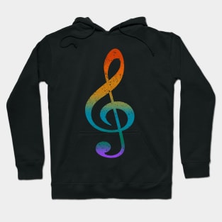 Colorful Music Note (distressed Textured) Hoodie